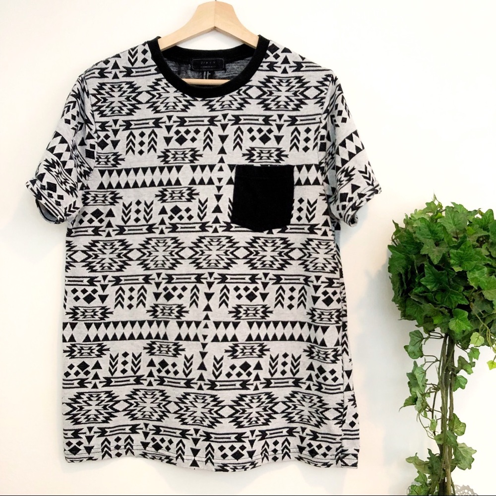 21Men | Aztec print knitted top, XL